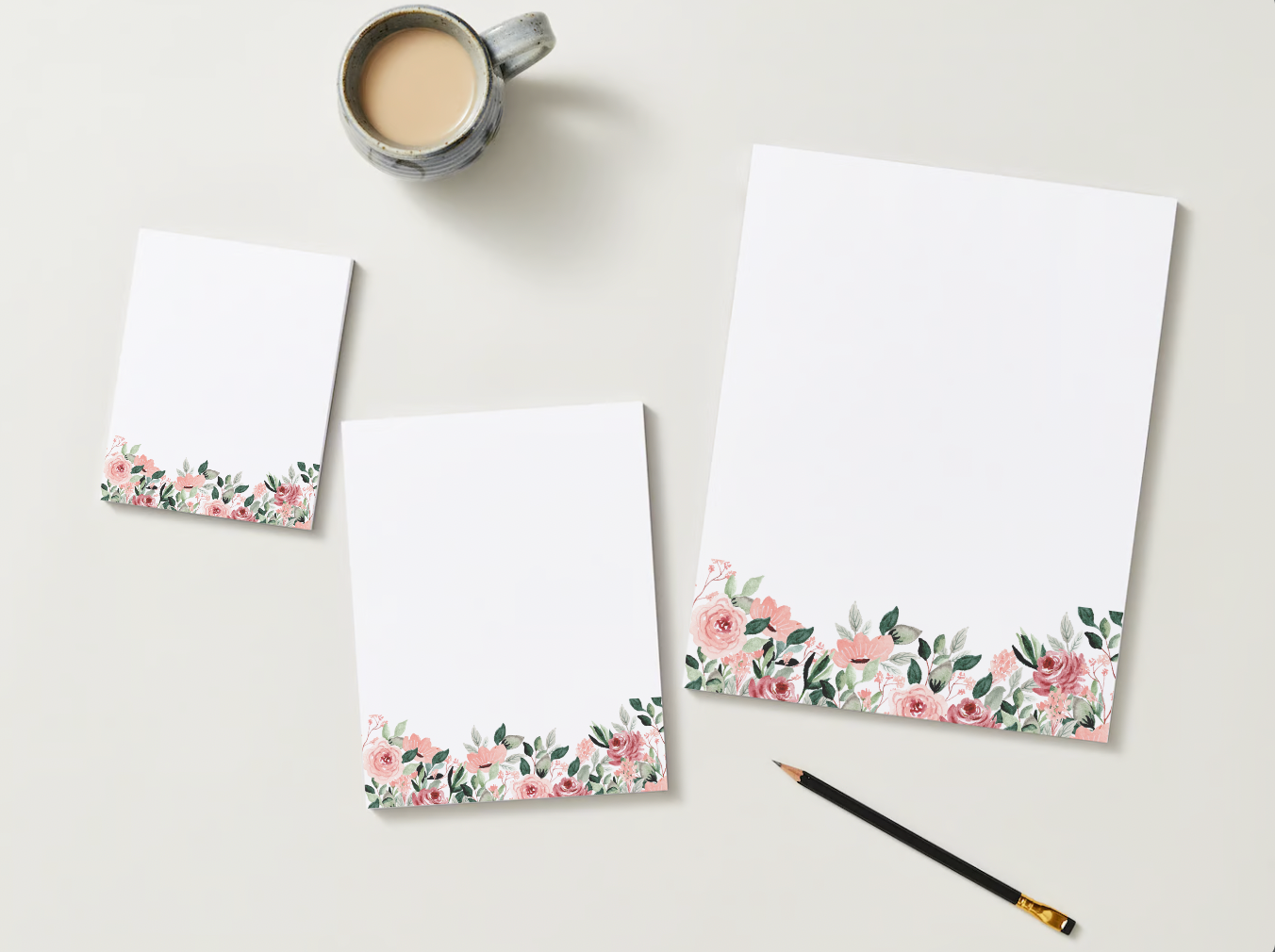 Pink Floral Sticky Note