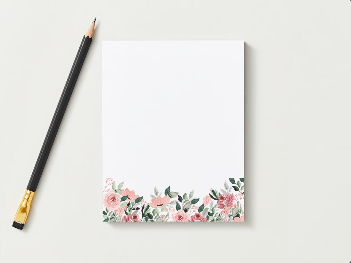 Pink Floral Sticky Note