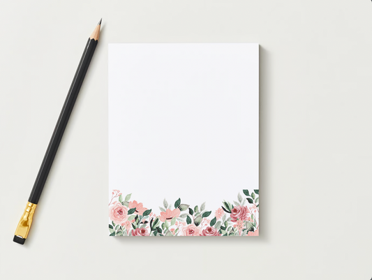 Pink Floral Sticky Note