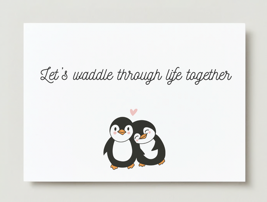 Penguin in Love Greeting Card